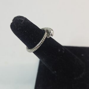 Silver Tone Snake Serpent Wrap Ring Sz 5 Mythical Creature